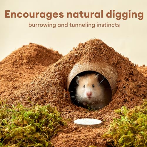 BUCATSTATE 5L Natural Coco Fiber Hamster Bedding, Soft Natural Coco Fiber Substrate for Small Pets & Dwarf Syrian Hamsters, Gerbils, Mice, Low-dust Hamster Hamsters