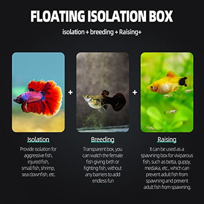 Boxtech Aquarium Fish Tank Hatchery Incubator Breeding Box, Acrylic White Breeder Isolation Divider Hatching Boxes Accessory Small Baby Fishes Shrimp Clownfish Guppy - size: M - 3.93*2.75*5.03 IN