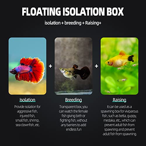 Breeding Box for Fish Tank, Aquarium Hatchery Incubator Breeder Box, Isolation Divider Hatching Boxes for Small Baby Fishes Shrimp Clownfish and Guppy - size: S - 3.11*2.71*4.25 IN