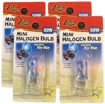 Zilla Mini Halogen Bulb - Day Blue 50W - Pack of 4