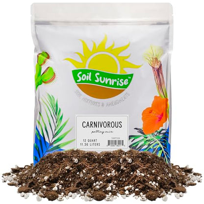 Soil Sunrise Carnivorous Plant Potting Soil Mix (12 Quarts) Custom Blend for Venus Fly Traps, Sundews, and Pitcher Plants - size: 12 Quarts
