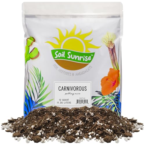 Soil Sunrise Carnivorous Plant Potting Soil Mix (12 Quarts) Custom Blend for Venus Fly Traps, Sundews, and Pitcher Plants - size: 12 Quarts