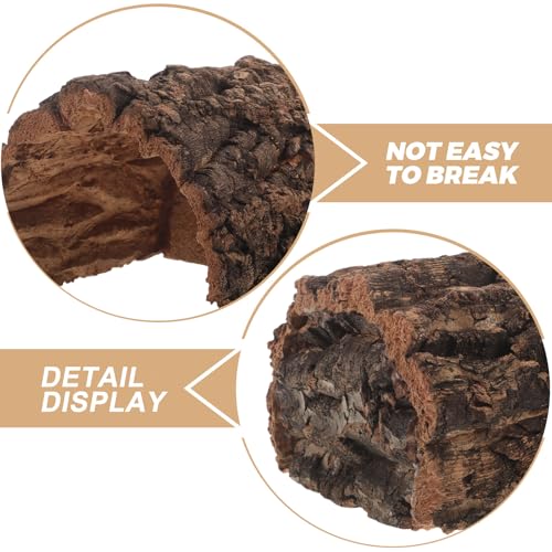 Reptile Hide Cave - Natural Cork Bark Lizard Hideout - Arched Tree Bark Tunnel for Gecko Turtle Snake Hermit Crab Climbing and Resting 6x7'' - size: 18.00X15.50X12.00CM