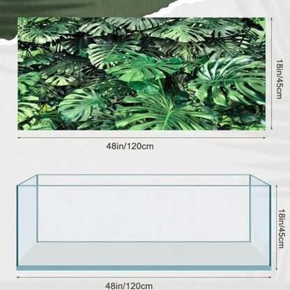 Breling 4 Pcs 48 x 18'' Reptile Tank Background 40/55/75 Gallon Polyester Tropical Rainforest Bearded Dragon Terrarium Background Decor for Crested Gecko, Python Regius, Tree Frogs, Chameleon - size: 48 x 18 Inch