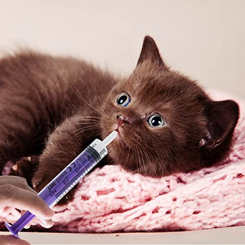 4Pcs Animal Syringe Feeder Chromatic Plastic Syringe Pet Feeding for Puppies, Cat, Rabbits and Other Baby Animals Measuring Tools for Scientific Labs, Oil or Glue Applicator (10ml)