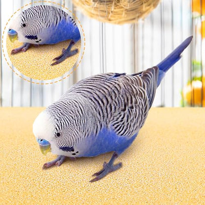 Okllen 50 Pieces Gravel Liner Paper for Bird Cage, 11 x 17 inch Birdcage Liner Pet Bedding Accessories, Parrot Cage Sandpapers