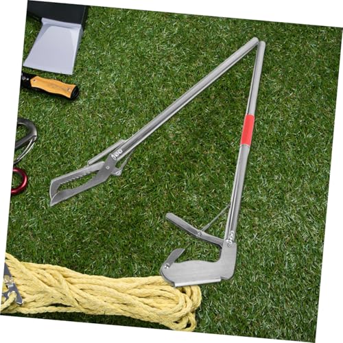 Foldable Stainless Steel Snake Clamp with Lock Precision Long Reach Reptile Grabber for Safe Outdoor Handling Efficient Capture Tool for Snakes Eels and Farm Protection