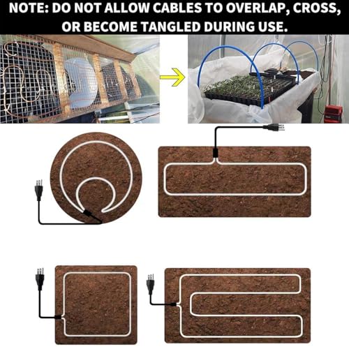 205W Soil Heating Cable with Thermostat 50Ft Electric Soil Warming Cable Energy Efficient for Greenhouse Plant