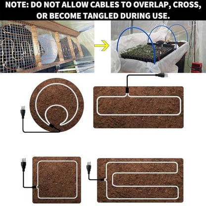 205W Soil Heating Cable with Thermostat 50Ft Electric Soil Warming Cable Energy Efficient for Greenhouse Plant