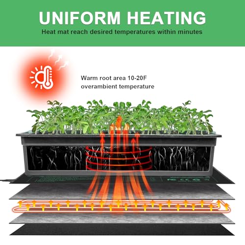 Seedling Heat Mat Hydroponic Plants Heating Pad, Seed Starting Greenhouse and Germination, Waterproof Durable Heating Pad for Indoor Home Gardening Seed Starter(10“x20.75”) - size: 10''x20.75'' 1 Pack