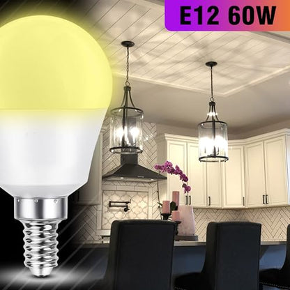 E12 Candelabra LED Light Bulbs 60W Equivalent, Natural White 4000K 5W 600LM, G45 Shape A15 Globe E12 Small Light Bulbs for Chandelier Ceiling Fan Wall Lighting, Non-Dimmable, 4 Pack - color: 4000k Natural White, size: 60 Watts