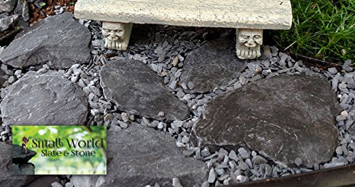 Natural Slate Stone 1 to 3 Inches - USA Sourced and Packaged for Aquascaping Aquariums, Terrariums, Paludariums, Reptile Enclosure, Wargaming, Models, Mosaic Art, Miniature Fairy Gardens (5lbs Grey) - style: 5lbs grey
