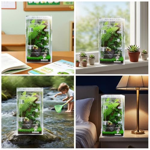 MYGIIKAKA Jumping Spider Enclosure Accessories, Tarantula Spider Box, Bug Cage, Praying Mantis Habitat Enclosure, Snail Insect Terrarium, Caterpillar Habitat (6x6x12 inch) - size: 6x6x12 inch