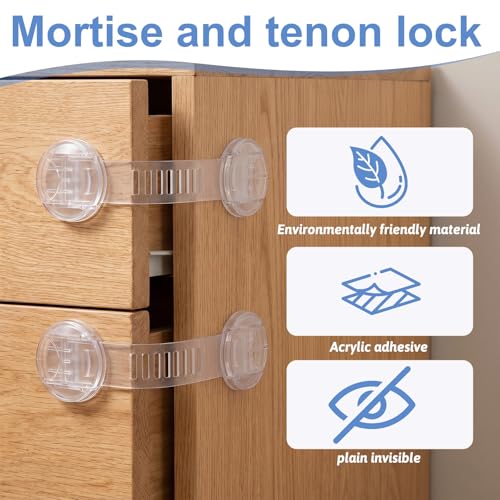 3 Pack Sliding Glass Door Lock Transparent, Adhesive No Drill Safety Lock for Reptile Terrarium Bearded Dragon Tank, Glass Display Case Showcase Cabinet Security Locks (Clear)