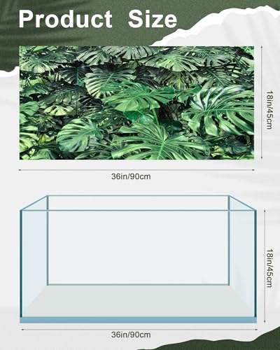 Breling 4 Pcs 36 x 18'' Reptile Tank Background 30/40/50 Gallon Polyester Tropical Rainforest Bearded Dragon Terrarium Background Decor for Crested Gecko, Python Regius, Tree Frogs, Chameleon - size: 36 x 18 Inch