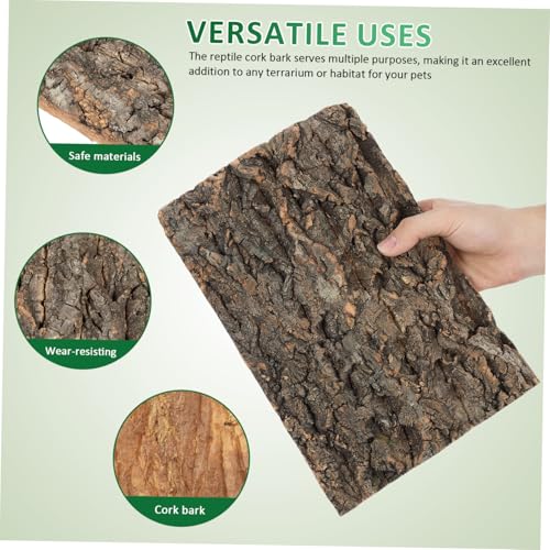 MERRYHAPY 2pcs Reptile Cork Bark for Aquarium and Terrarium Decor Flexible Climbing Ornament for and Fish Tanks and Natural Bark Centerpiece