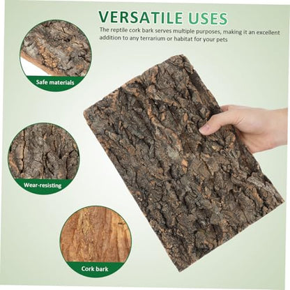 2 Pcs Natural Cork Bark Aquarium Decor for Fish Tank Background Reptile Climbing Surface Bearded Dragon Terrarium Ornament Tree Bark for Fish Garden Landscaping