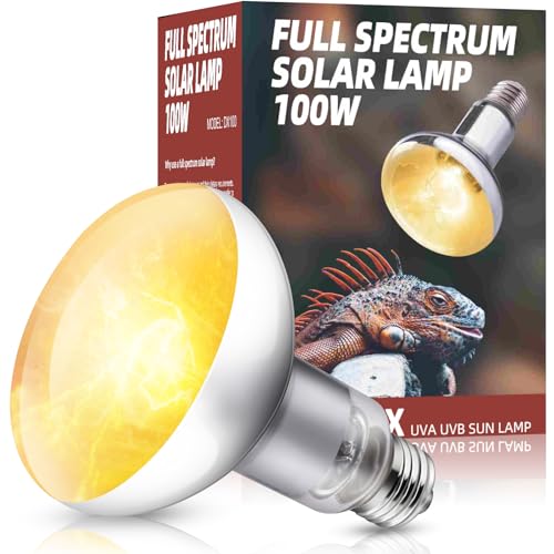 DXOPHIEX 100W Reptile Heat Lamp Bulb Full Spectrum UVA UVB, Sun Lamp Basking Light for Bearded Dragon, Mercury Vapor Bulb for Reptiles and Amphibians - size: 100W