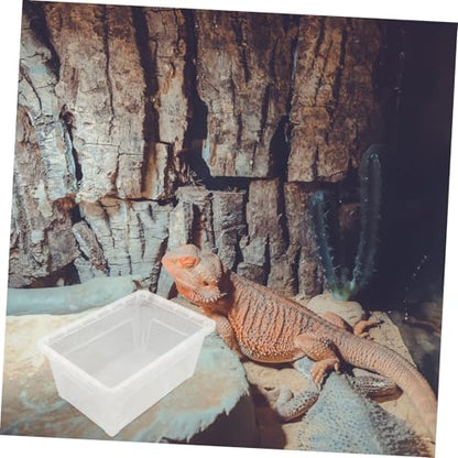 balacoo Reptile Feeding Box Transparent Breeding Container Lightweight and Enclosure for Display and Transport of Reptiles No Lid for Optimal Airflow