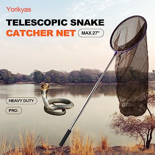 Snake Net, Snake Catcher Net, Rattlesnake Grabber Handling Tool, Reptile Catch Telescopic Pole Stick, Rattle Snake Removing and Catching Picker Tong, Snake Catcher Hook Grabber Handling Stick Trap Too