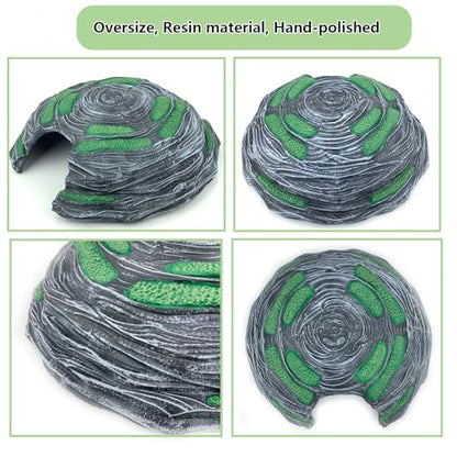 Extra Large Reptile Hide Resin Snake Hideout for Ball Pythons Reptile Hides and Caves Simulation Rock Terrarium Hideout for Habitat Lizard Leopard Gecko Bearded Dragon