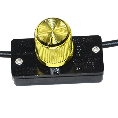 HQRP Universal Dimmer Light Lamp Switch with Rotary Knob 125V 6A