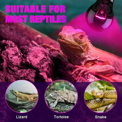 8 Pcs 100w Infrared Heat Lamp Bulbs Reptile Heat Lamp Infrared Basking Reptile Emitter Light BulbsBasking Spot Lights for Turtle, Lizard, Chickens Coop(Black)