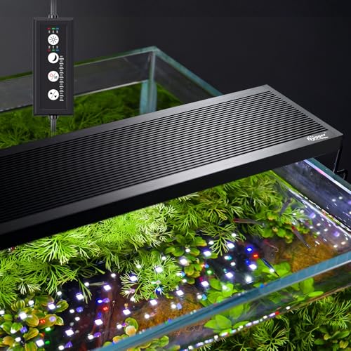 hygger Sun Moon LED Aquarium Light, Full Spectrum Fish Tank Light Day-Night Dual Timer, Adjustable 6 Timer 10 Brightness 8 Colors for Planted Freshwater Tank (16W for 12~18in Long Tank) - size: 16W for 12~18in long tank