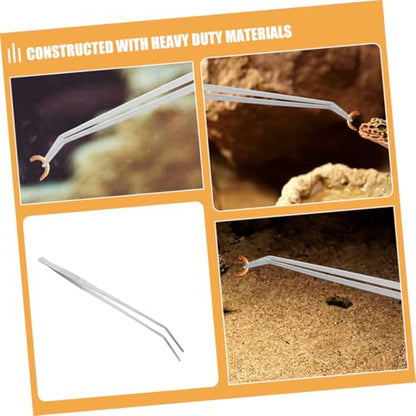 Precision Stainless Steel Feeding Tweezers Long Handle Reptile Feeding Tong Simple Maintenance for Pet Care