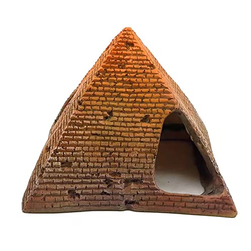 Large Pyramid Aquarium Landscaping Fish Hideout 5.5 inch Betta Fish Tank Exotic Decoration Gecko Snake Terrarium Decor Accessories