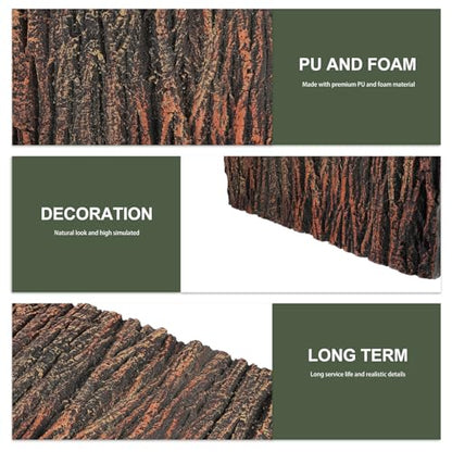Aquarium Background Board 3D Emulation Oak Bark Landscaping Panel Ultra-Thin Pu Material for Fish Tanks and Reptile Terrariums