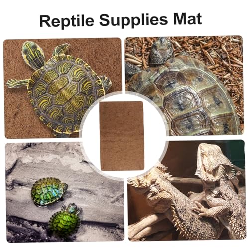Toyvian 3pcs Climbing Pet Mat Substrate Liners Reptile Mat for Bearded Dragon Lizard Carpet Reptile Carpet Mat Terrarium Reptile Bed Mat Coconut Pads Coir Bedding Fiber Accessories Wooden