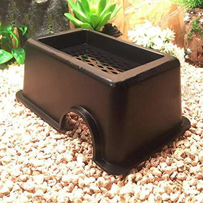 Tfwadmx Reptile Hide Box, Humid Hideout Cave for Reptiles Snake Hide Lizards Hideaway Hut Leopard Gecko Tank Accessories for Snakes Leopard Spiders Turtles Amphibians