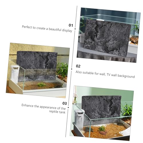 Garneck Big Turtle Tank Background Board 3D Reptile Tank Accessory Reptile Tank Decorative Panel