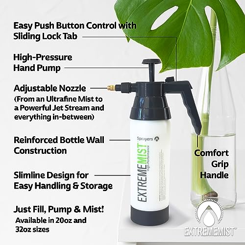 ExtremeMIST High-Performance Automotive Sprayer - Handheld Pump Sprayer for Interior & Exterior Detailing - Portable Mister with Adjustable Nozzle - Continuous Ultrafine Mister for Car Washing - 32 Oz - size: 32 Oz (Pack of 1)
