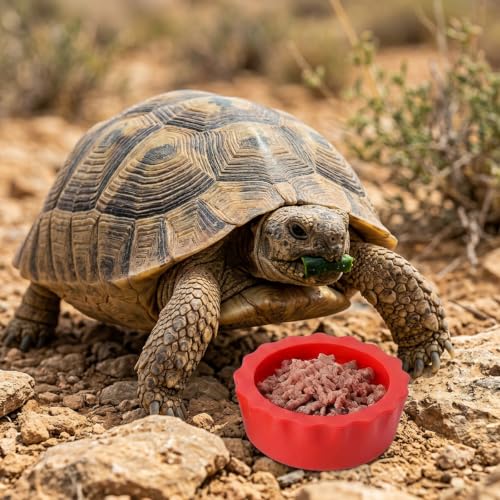 12 Pack Pangea Crested Gecko Food Dish, Reusable Small Reptile Feeding Dish, Water Bowl Gecko Tank Accessories for Hermit Crab Tarantula Isopods Snails Lizard(Silicone, 6 Colors)