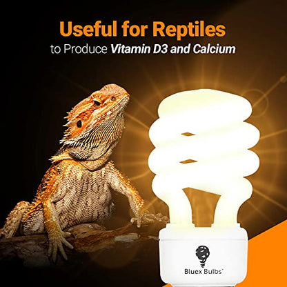 2 Pack 13-Watt Reptile Bulb Desert UVA UVB Light - 10.0 UVB Reptile Light - Compact Florescent Terrarium Bulb Suitable for Desert Reptiles Lizards Bearded Dragons Tortoises CFL UVB Bulb (13 Watt 10.0) - style: UVB 10-0