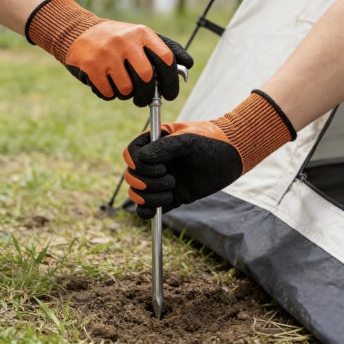 Women Men Waterproof Fishing Gloves,Anti-Slip Catch Fish Gloves,Puncture Proof Fishing Gloves for Handling,Catching,Cleaning - color: Orange