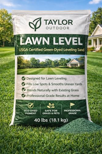 LawnLevel Premium Lawn Leveling Sand, 40 lb Green-Dyed Topdressing Mix for Grass, Fills Low Spots, Smooths Uneven Lawns, Improves Mowing, Professional Grade