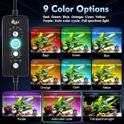 AQQA LED Aquarium Light 72W for 48-55 Inch Fish Tank, 24/7 Mode&DIY Mode Full Spectrum Fish Tank Light, IP68 Waterproof High Lumen Aquarium Plant Light, Adjustable Brightness/Timer, Memory Function - size: For 48'' - 55'' Tank