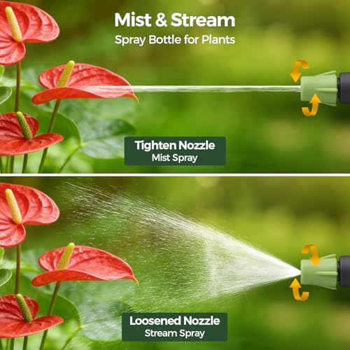 T4U Pump Sprayer 1/2 Gallon, PP Hand Pump Pressure Sprayer for Home Garden Plant Care and Household Cleaning, with Built-in Measuring Cup & Adjustable Nozzle, Suitable for Fertilizers & Common Garden - size: Short Nozzle