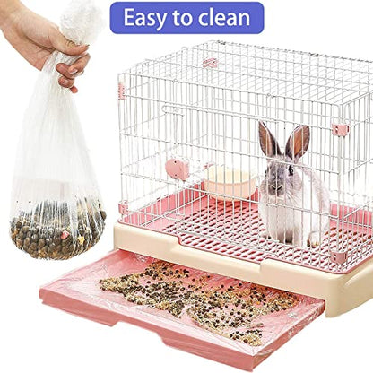 30 pcs Disposable Cage Liners, Clear Plastic Rabbit Cage Liner Bag, Universal Toilet Film for Bunny, Hamster, Totoro, Hedgehog, Guinea Pig and Small Animals(30pcs, 47in) - size: 30 count