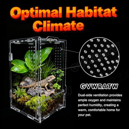 The Ultimate Small Animal Terrarium 4.72" x 4.33" x 7.8": A Versatile Reptile & Critter Tank for Lizards, Spiders, Snakes, Frogs, Hermit Crabs & More