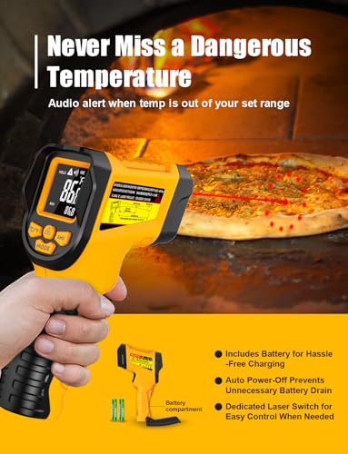 NJTY Infrared Thermometer Gun, -58℉ to 1472℉, High Precision, Non-Contact Laser Temperature Sensor with Backlit LCD, for Cooking, BBQ, Automotive, Industrial Use - style: -58℉ to 1472℉