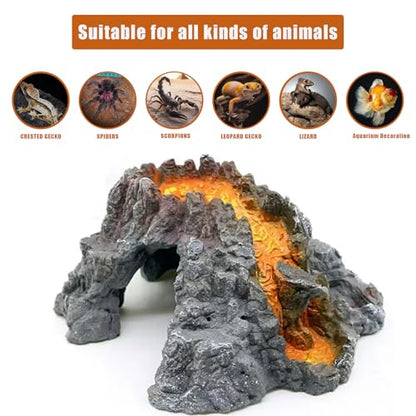 Leopard Gecko Tank Accessories Snake Hide Reptile Hide Terrarium Decor Resin Terrarium Suitable for Snakes/Leopard Guards/Spiders/Crested Geckos