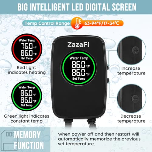 Aquarium Heater 200W, Fish Tank Heater with High-Temperature Protection and Turtle Tank Heater with Automatic Power-Off When Leaving Seawater or Freshwater. - size: 200W