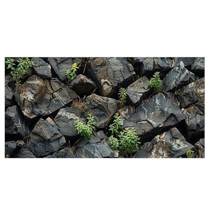 Stone Aquarium Background, Underwater Rock Plant Fish Tank Background Rocky Terrarium Background Black, Polyester Background with 6 EVA Double-Sided Tapes 48x24 inches/120x60 - color: Rock, size: 48"L x 24"W