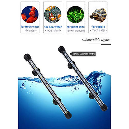 MQ 23 in Submersible LED Aquarium Light, 9W Color Changing Fish Tank Light with Remote Control, IP68 Crystal Glass 30 LEDs Lights Bar, for Fish Tank 30-37 inch - size: 30LED-Length 23"