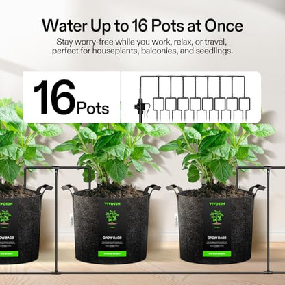 VIVOSUN Automatic Drip Irrigation Kit, Smart Watering System with 16 Drip Emitters, 4mm Fast Flow, App-Controlled A10 GrowHub, Quiet 15W Pump, Anti-Siphon & Filtered for Indoor Plants - style: Smart Drip Irrigation