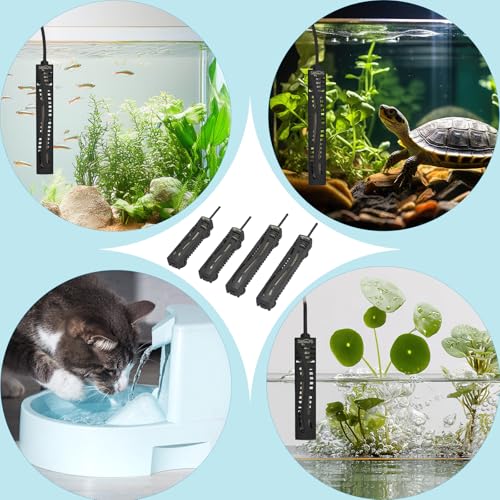 SEAOURA Small Aquarium Heater, 50W Mini Fish Tank Heater, Adjustable Submersible Aquarium Heater with External Digital Controller for Turtle, Betta, Freshwater, Saltwater, 5-15 Gallon - size: ≤ 15 Gal Tank